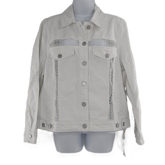 White Denim Lace Jacket Infinite Road by Blank NYC - Picture 16 of 16